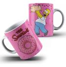 Xícara Caneca Personalizada Porcelana Simp sons Rosquinha Donut Rosa MD2