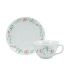 Xícara Chá com Pires 200ml Porcelana Real by Schmidt - Dec. Tereza 2347