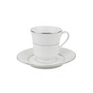 Xícara Chá Com Pires 200ml Porcelana Schmidt - Dec. Renda Branca 0163