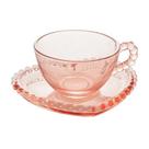 XICARA CHA CRISTAL DE CHUMBO C/PIRES CORACAO PEARL ROSA 180ml