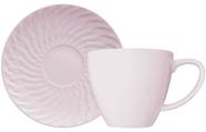 Xícara Com Pires 230ml Para Chá Tangram Rosa Germer Porcelanas