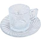 Xícara com Pires Astra 85ML em Vidro para Café Expresso com Design Sofisticado Transparente Xícara com Pires Astra 85ML em Vidro para Café Expresso com Design Sofisticado Transparente
