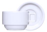 Xícara com Pires Bar Hotel Resistente Porcelana Germer 200ml Xícara com Pires Bar Hotel Resistente Porcelana Germer 200ml