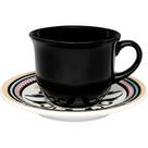 Xícara com Pires Floreal Luiza 65ML Cerâmica Cafezinho Preta Oxford Xícara com Pires Floreal Luiza 65ML Cerâmica Cafezinho Preta Oxford
