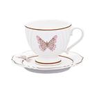 Xícara Com Pires Oxford Porcelana 200ml Soleil Encantada W058-9816
