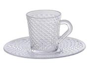 Xicara Com Pires P/ Café e Chá 120ML Cristal Luxxor 1144 Paramount