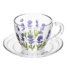 Xícara Com Pires para Café 80ml Lyor Transparente Lavanda