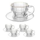 Xicara cristal cafe cha fio de ouro 110 ml 4 peças