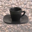 Xicara De Café Cerâmica Preto Matte Fosco Premium 60ml Com Pires 01 Unidade