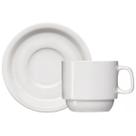 Xícara de Café com Pires de Porcelana 65ml Classe Única Iguaçu Germer Branco Xícara de Café com Pires de Porcelana 65ml Classe Única Iguaçu Germer Branco