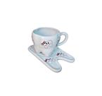 xicara de cafe com pires em Formato de dente de Porcelana