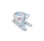xicara de cafe com pires em Formato de dente de Porcelana - Decore Casa