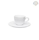 Xícara de Café com Pires Mia Pérola em Porcelana 75ml - Oxford Xícara de Café com Pires Mia Pérola em Porcelana 75ml - Oxford