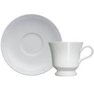 Xícara de Café com Pires Porcelana Germer 80ml Relevo Cottage Branco Chávena Xícara de Café com Pires Porcelana Germer 80ml Relevo Cottage Branco Chávena