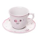 Xícara de Café com Pires Wolff Florescer 90ml Rosa Cerâmica