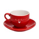 Xícara de Chá Cappuccino de Porcelana 160ml Vermelha Coração Lamour Haüskraft Xícara de Chá Cappuccino de Porcelana 160ml Vermelha Coração Lamour Haüskraft