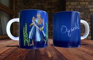 Xicara de porcelana 325ml orixá ogum ref0166 - casa fé