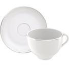 Xícara e Pires de Chá Café 185ml Tramontina Atena Porcelana Xícara e Pires de Chá Café 185ml Tramontina Atena Porcelana