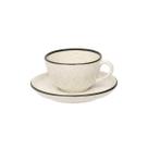 Xícara Grande de 200 ml Cafe, Cha com Pires Flat Duna Oxford