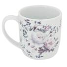 Xícara Grande Porcelana de Chá Café Florida 360ml Branca Caneca Germer Garden Urban