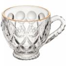 Xícara Lile com Fio de Ouro 80ml Cristal Ecologico Lyor Café Clinica Atendimento 6cm