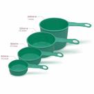 Xicara Medida 4 (Quatro) Peças Colher de Chá e Sopa Candy (Verde-Claro) Polipropileno Panelinha Rosa