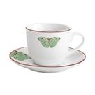 Xícara para Café com Pires Borboleta Porcelana Branca 80 ml L'Hermitage Xícara para Café com Pires Borboleta Porcelana Branca 80 ml L'Hermitage