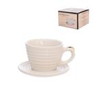 Xicara para cafe com pires de porcelana bee 90ml 2 pecas hauskraft