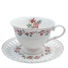 Xícara para Cafe Porcelana Branca Dourada 90ml 6un Mon Cheri