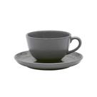 Xícara Para Chá Com Pires Em Cerâmica Flat Gray 200ml Oxford
