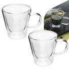 Xicara parede dupla de vidro café 100ml 2 Peças
