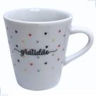 Xícara Porcelana 120ml Café Gratidão Fé Sucesso Presente
