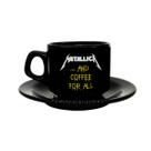 Xícara Preta Pires Metallica And Coffee For All Rock 180mL