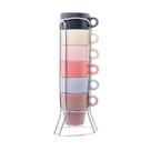Xicaras C/6 Para café de Cerâmica C/ Suporte 90ML Wolff