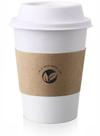 Xícaras de café compostáveis KTOB de 12 onças (pacote com 50) com tampas e mangas Xícaras de café compostáveis KTOB de 12 onças (pacote com 50) com tampas e mangas