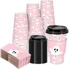 Xícaras de café de Halloween JarthenaAMCS Pink Ghost 50 unidades de 470 ml