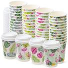 Xícaras de café ROYAL BLUEBONNET Flamingo Paper com tampas 350mL x48