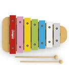 Xilofone Infantil MDF 7 Notas Coloridas e Baquetas Brinquedo