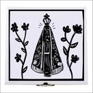 Xilogravura Nossa Senhora Aparecida em azulejo