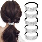 Xiwstar Kit com 5 Elásticos de Cabelo com Cristais de Strass Xiwstar Kit com 5 Elásticos de Cabelo com Cristais de Strass