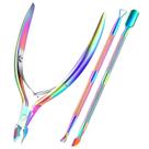 XUNXMAS Alicate para Cutículas em Aço Inoxidável 420, Kit de Manicure 5 em 1