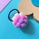 Xuxinha Infantil Flor Pompom Colorido Lilás