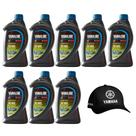 Yamalube TCW3 2 Tempos Óleo Náutico Premium Kit 08 Litros Mais Boné