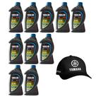 Yamalube TCW3 2 Tempos Óleo Náutico Premium Kit 10 Litros Mais Boné