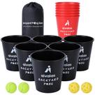 Yard Pong Game Aivalas Giant Set 12 baldes e bolas ao ar livre