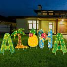 Yard Sign Lineshading Aloha Surfboard LED Light Up x5 com estacas Yard Sign Lineshading Aloha Surfboard LED Light Up x5 com estacas