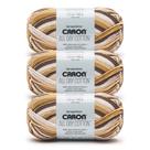 Yarn Caron All Day Cotton, pacote com 3 unidades, 100% algodão mercerizado
