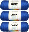Yarn Caron Simply Soft Solids Royal Blue H97003-9767 (pacote com 3)