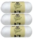 Yarn Caron Simply Soft Solids White 170 g (pacote com 3)