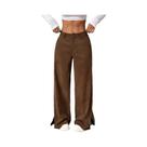 YHOPE Calça feminina de veludo casual feminina cor sólida calça reta solta